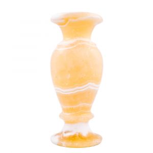 White Macaroon Alabaster Decorative Vase