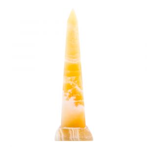 Marble Yellow Alabaster Obelisk handmade by Egyptian Artists, Decorative Obelisk