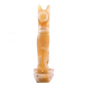 Yellow Alabaster Bastet Statue, Bastet Cat Goddess