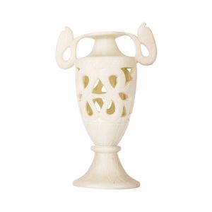 White Alabaster Vase for Sale, Handmade by Talented Egyptian Artists