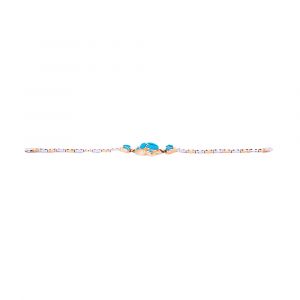 Handmade 18K Gold turquoise inlaid bracelet, gold scarab bracelet