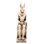 Front Image, The Dead Protector God Anubis Statue Handmade of Alabaster, Anubis Sculpture