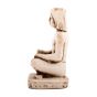 Side image of the White alabaster handmade Seated Scribe, the Writing symbol in ancient Egypt, Alabaster Seated Scribe