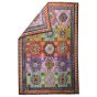 Bright colorful Oriental antique rug is hand-knotted of natural wool material, sized in 4x6 feet