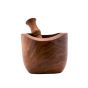 A set of Mortar and Pestle handmade of wood, Hand Pestle