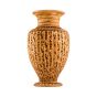 Beige vase with hieroglyphic letters engraving