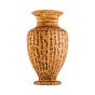 Beige vase with hieroglyphic letters engraving