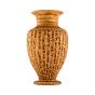 Beige vase with hieroglyphic letters engraving