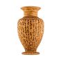 Beige vase with hieroglyphics letters engravings