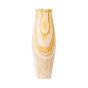 White Round Vase, Yellow marble surface
