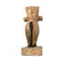 Backside pose of Hathor Sculpture in the form of a cow body, handmade of limestone and finished with neutral beige paint