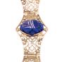 Egyptian Scarab 18K Gold Bracelet, hand-inlaid with Semi Precious Stones, Stone Scarab Bracelet