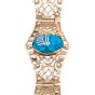 Egyptian Scarab 18K Gold Bracelet, hand-inlaid with Semi Precious Stones, Stone Scarab Bracelet