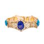 Egyptian Scarab 18K Gold Bracelet, hand-inlaid with Semi Precious Stones, Stone Scarab Bracelet