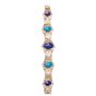 Egyptian Scarab 18K Gold Bracelet, hand-inlaid with Semi Precious Stones, Stone Scarab Bracelet