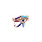 Wedjat Eye of Horus handmade of 18K Gold and inlaid with Semi-Precious Stones, Eye of Horus Ring