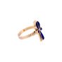 Gold, Handmade Egyptian key of Life Ring  , inlaid with Semi Lapis Stone, Ankh Ring