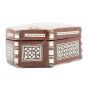 Hexagonal Wooden Box, Hand-inlaid with precious rare mother of pearl with the shiny colorful look