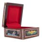 Inside Image of a pharaonic scene wood box handmade inlaid with mother of pearls, Jewelry Gift Box