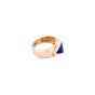 Galaxy Triangle Ring Handmade of 18K Gold and inlaid with Semi -precious Lapis stone, Blue Lapis Ring 