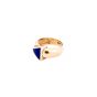 Galaxy Triangle Ring Handmade of 18K Gold and inlaid with Semi -precious Lapis stone, Blue Lapis Ring 