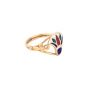 Semi-Precious Stone Adorned Lotus Flower Ring handmade of 18K Gold, Lotus Flower Gold Ring