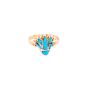 Semi Precious Turquoise Stone Adorned Gold lotus Flower Ring, Lotus Ring Gold