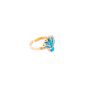 Semi Precious Turquoise Stone Adorned Gold lotus Flower Ring, Lotus Ring Gold