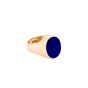 Unisex Handmade of 18K Gold and inlaid with Semi Precious Lapis Stone, Lapis Gold Ring