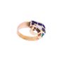 18k Gold, semi-precious stones inlaid Horus Eye Ring, Eye of Horus Ring Gold