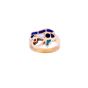 18k Gold, semi-precious stones inlaid Horus Eye Ring, Eye of Horus Ring Gold