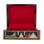 Pharaonic ornamented  wooden box handcrafted with natural precious materials (King Tut and his wife)