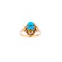 Ancient Egyptian Scarab 18K Gold Ring inlaid with Semi-precious Turquoise stone