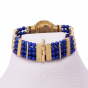 Gold Egyptian styled Bracelet adorned with Real Lapis Stones, Gemstone Bracelet