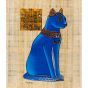 Egyptian papyrus portraits of Goddess Bastet (Blue)