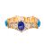 Egyptian Scarab 18K Gold Bracelet, hand-inlaid with Semi Precious Stones, Stone Scarab Bracelet