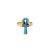 18k Gold handmade Turquoise inlaid Key of life Ring, Gold Ankh Ring