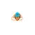 Ancient Egyptian Scarab 18K Gold Ring inlaid with Semi-precious Turquoise stone