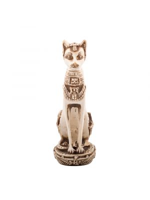 The Ancient Egyptian Bastet GoddStatue, handmade of White Alabaster, Egyptian Cat God