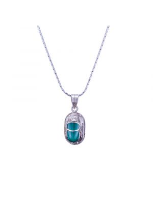 Emerald Scarab Pendant With Chain | Scarab Necklace