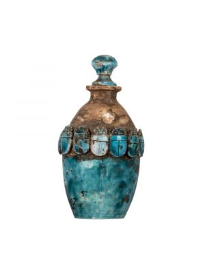 Decorative Essential Oil Diffuser in a vintage style with Ancient Egyptian Scarabs adorned in turquoise color