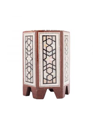 Arabesque Deluxe Pen Holder, handmade of Mahogany wood and inlaid with Mother-of-Pearls, Wooden Pen Stand