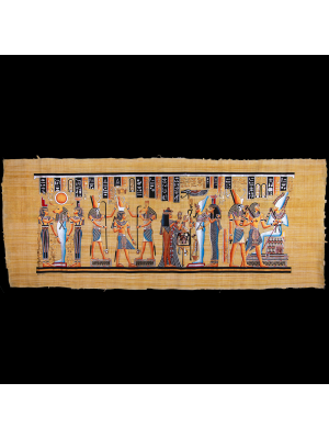 Royal Papyrus Portrait of Ramesses II coronation scene in the presence of Gods and Deities. 