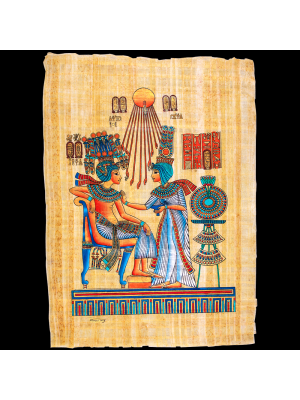 Handmade Genuine Egyptian Papyrus, painted with Gouache Colors, King Tut Papyrus