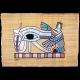 Royal handmade Egyptian Papyrus, hand-embroidered with the Wadjet eye of Horus God, Wedjat 