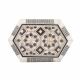 Wooden inlaid with rare precious mother of pearl hexagonal box, The pearls are inlaid in Geometrical floral patterns that are known as arabesque art style