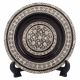 Black painted arabesque antique plate handmade of wood and inlaid with mother of pearls, Arabesque antique plate