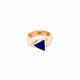 Galaxy Triangle Ring Handmade of 18K Gold and inlaid with Semi -precious Lapis stone, Blue Lapis Ring 