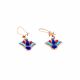 Handmade 18K Gold Lotus Earrings inlaid with semi-precious stones, Lotus Earrings Gold