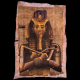 Unique handmade papyrus with king Ramses II mask hand painting with natural gouache colors, Ramses II mask